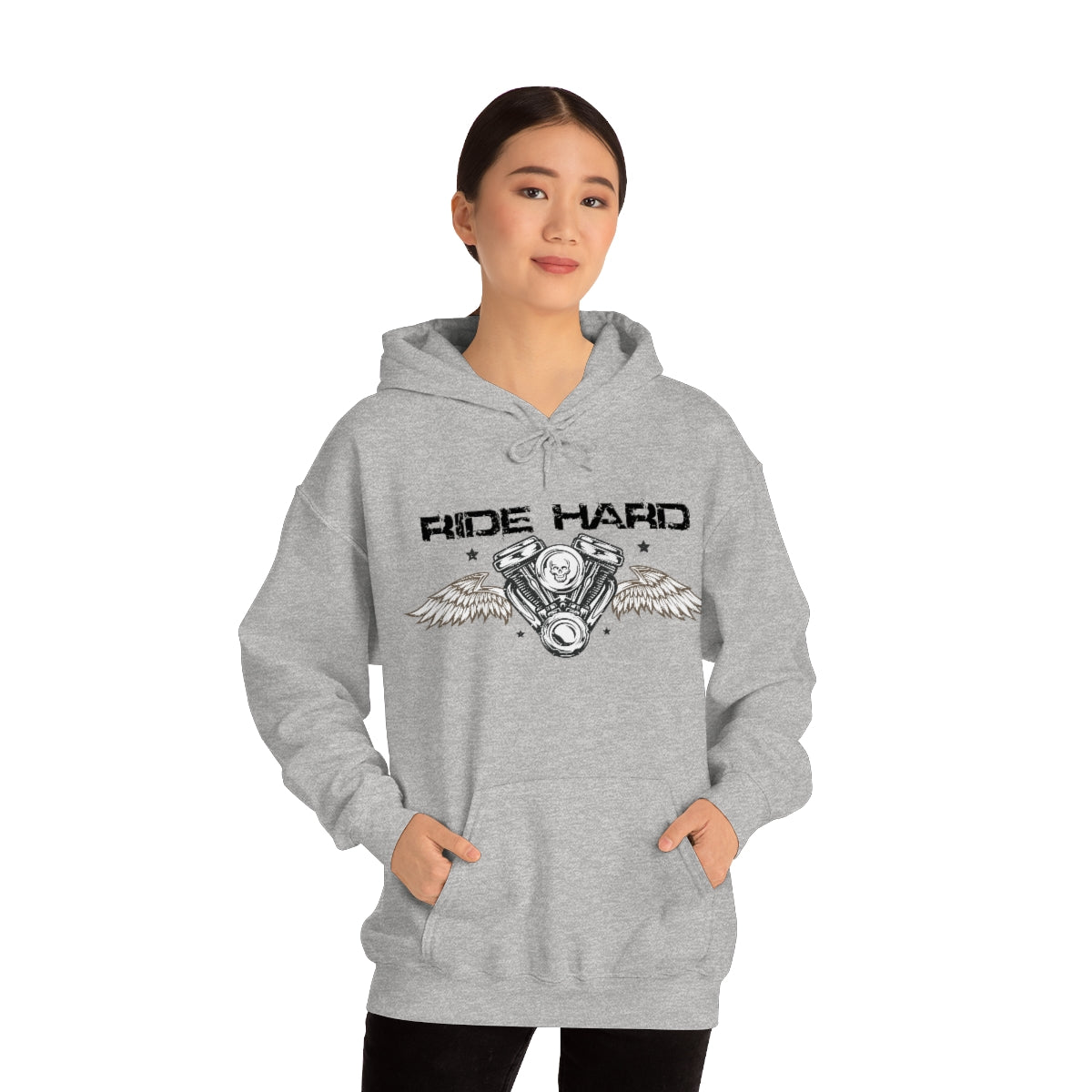 Ride Hard (Black Letter) Unisex Heavy Blend™ Hooded Sweatshirt