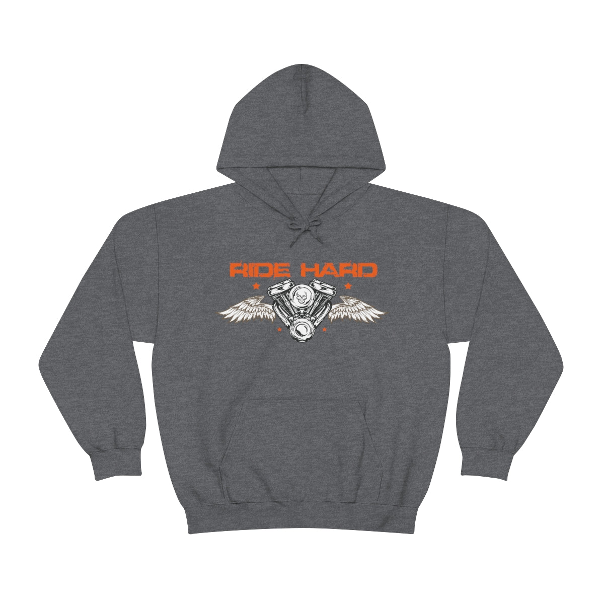 Ride Hard (Orange Letters) Unisex Heavy Blend™ Hooded Sweatshirt