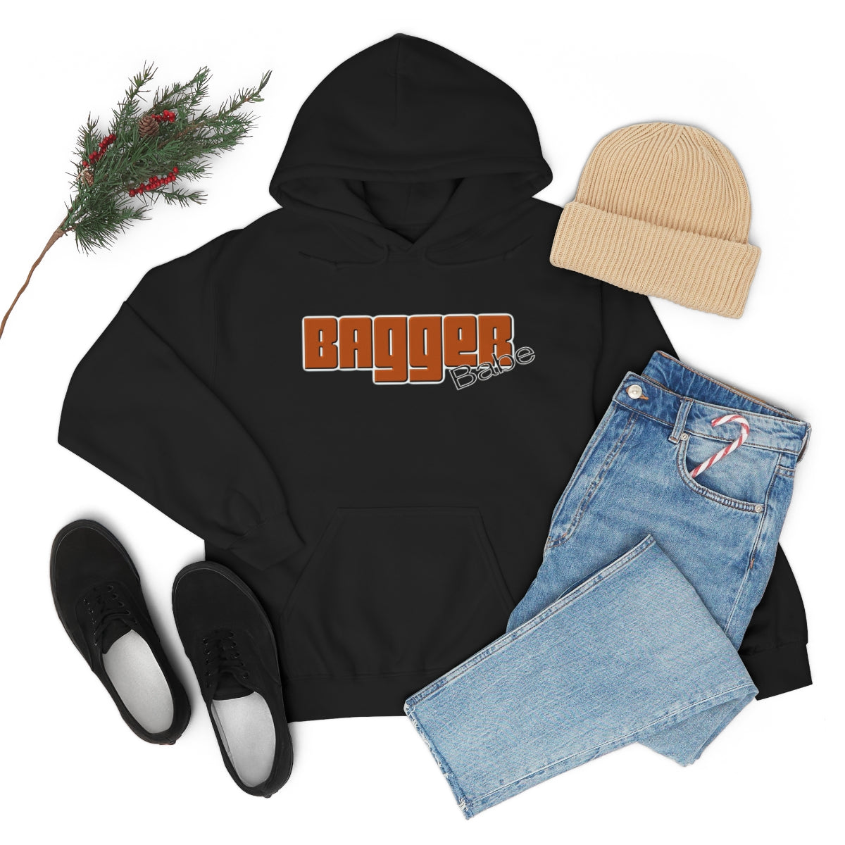 Bagger Babe ( Orange Letter ) Unisex Heavy Blend™ Hooded Sweatshirt