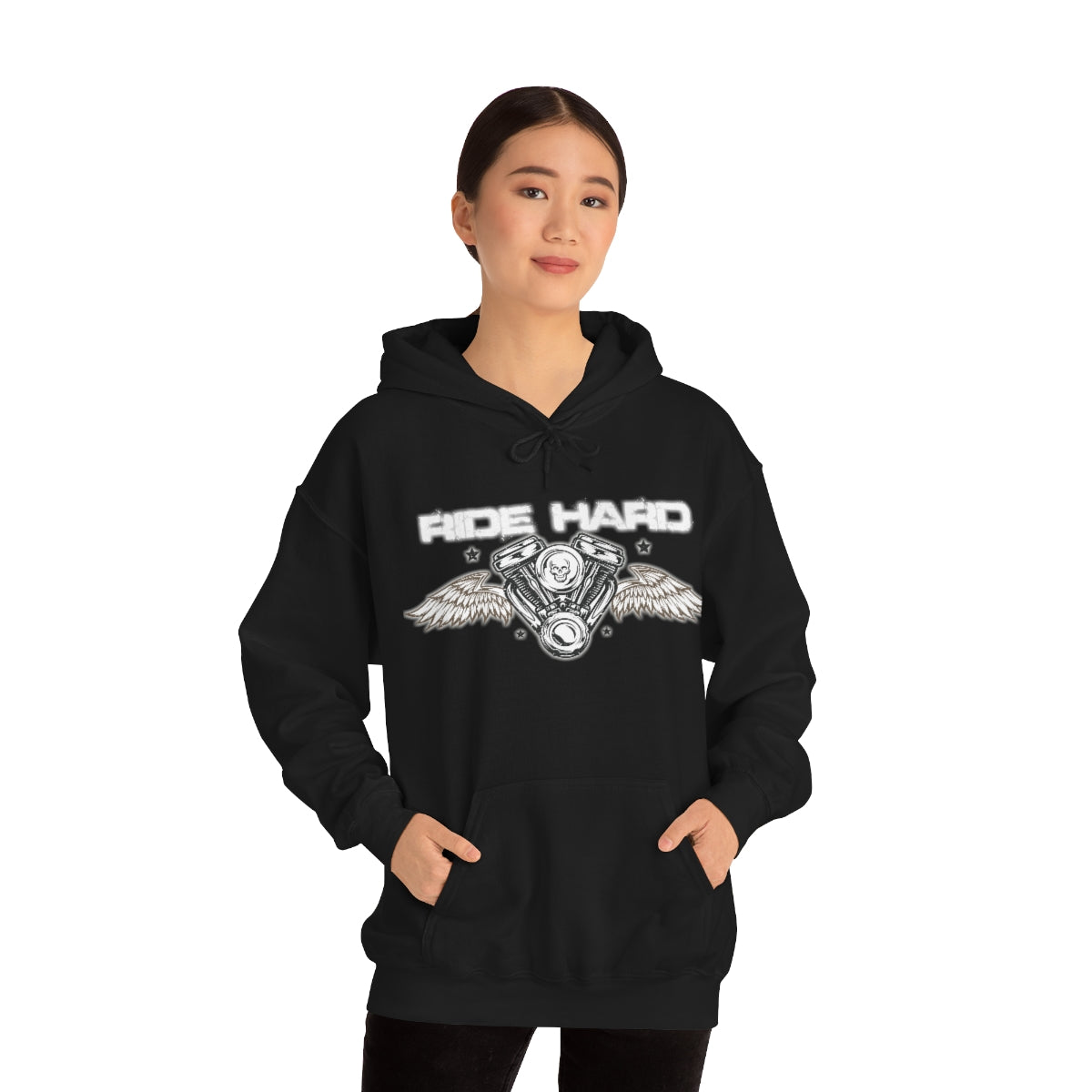 Ride Hard (White Letter) Unisex Heavy Blend™ Hooded Sweatshirt