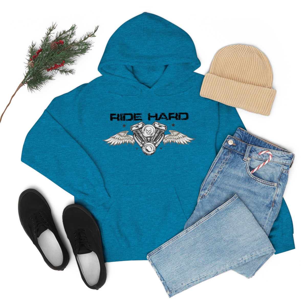 Ride Hard (Black Letter) Unisex Heavy Blend™ Hooded Sweatshirt
