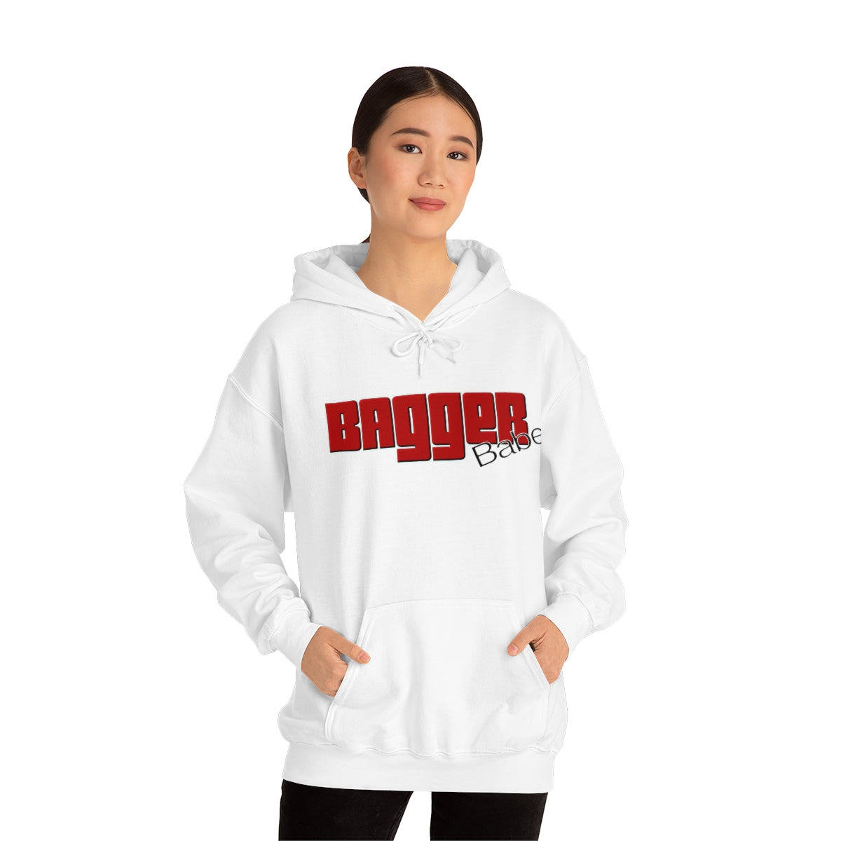 Bagger Babe (Red Letters) Unisex Heavy Blend™ Hooded Sweatshirt