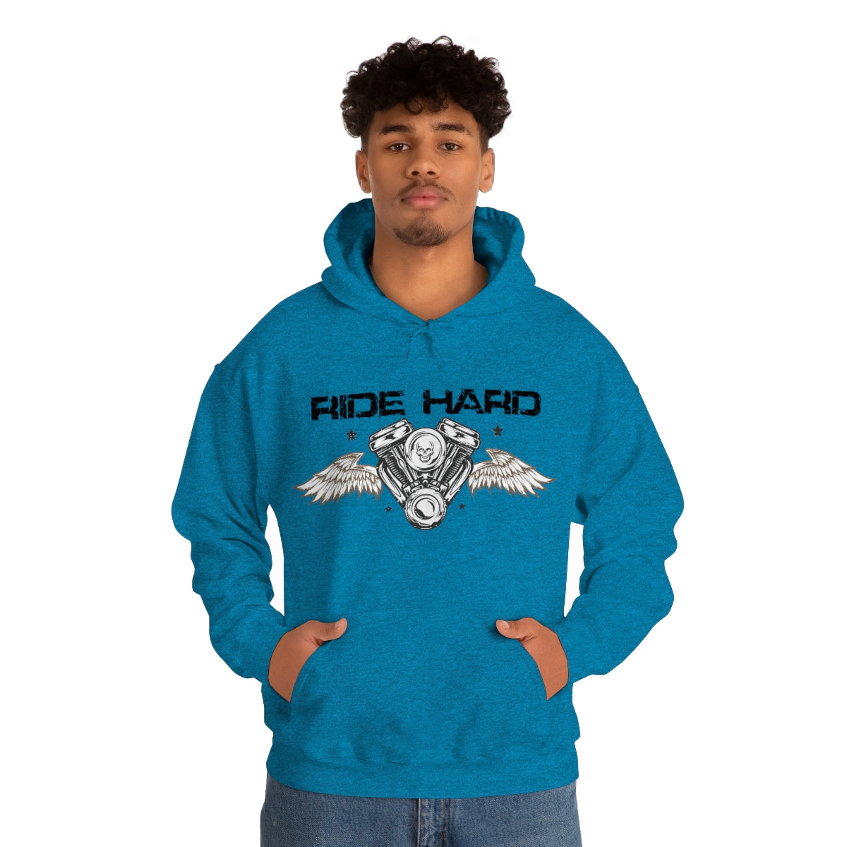 Ride Hard (Black Letter) Unisex Heavy Blend™ Hooded Sweatshirt