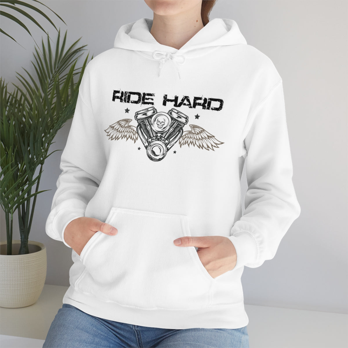 Ride Hard (Black Letter) Unisex Heavy Blend™ Hooded Sweatshirt