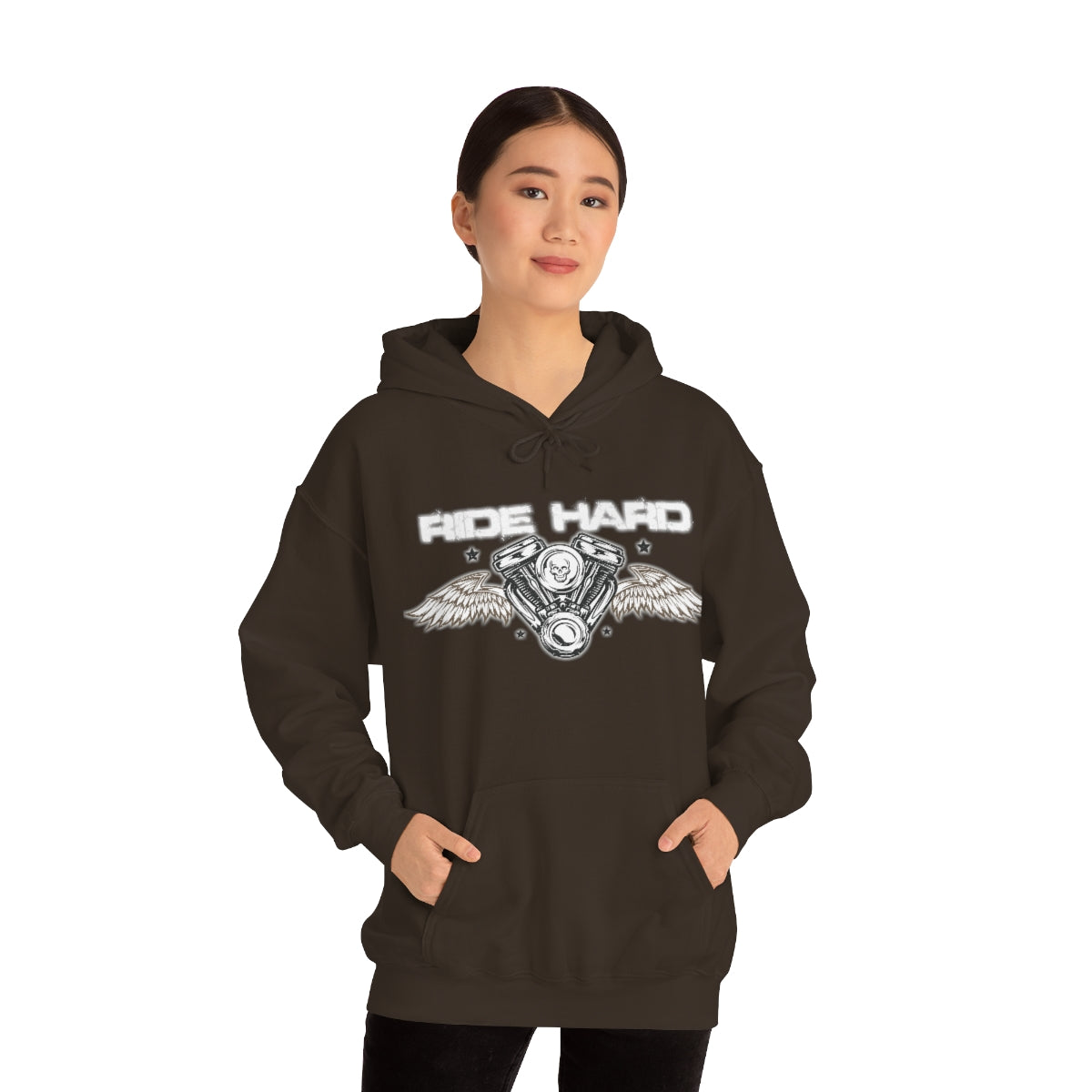 Ride Hard (White Letter) Unisex Heavy Blend™ Hooded Sweatshirt