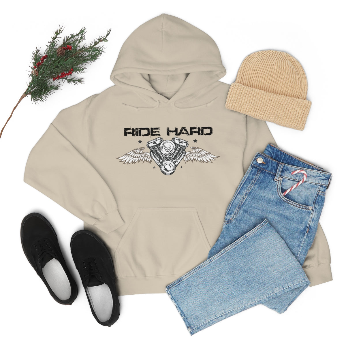 Ride Hard (Black Letter) Unisex Heavy Blend™ Hooded Sweatshirt