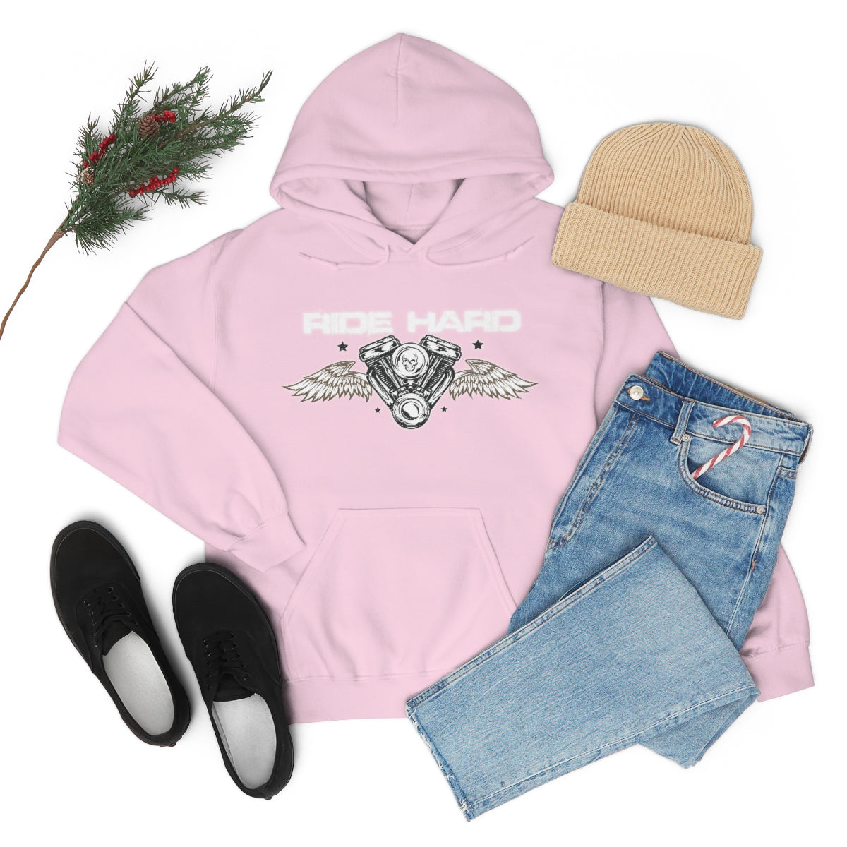 Ride Hard (White Letter) Unisex Heavy Blend™ Hooded Sweatshirt