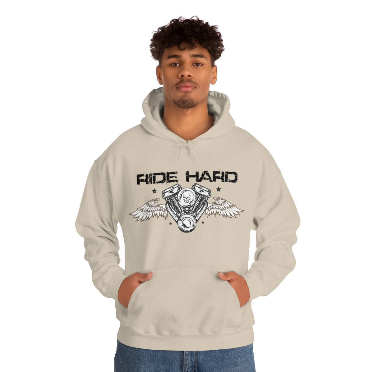 Ride Hard (Black Letter) Unisex Heavy Blend™ Hooded Sweatshirt