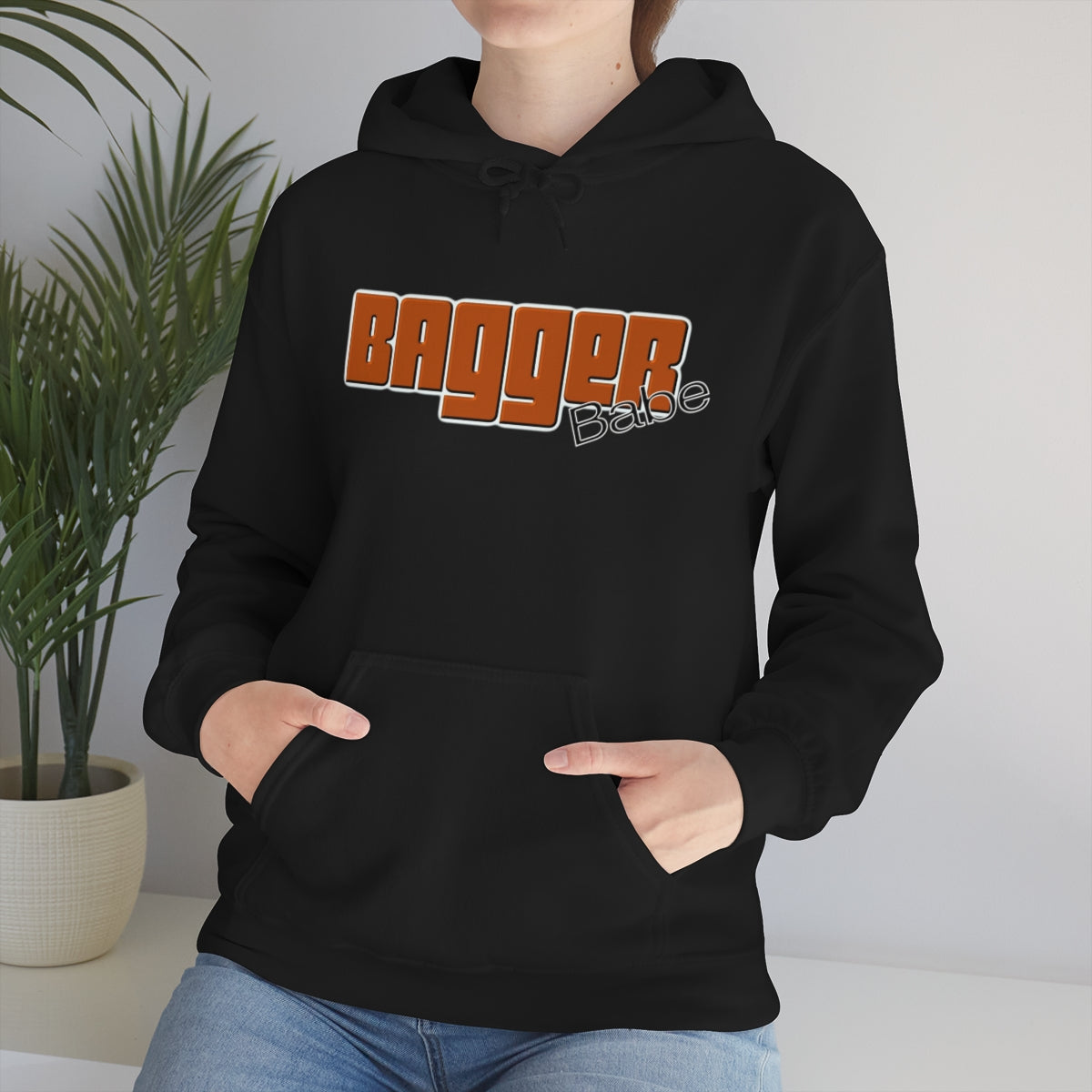 Bagger Babe ( Orange Letter ) Unisex Heavy Blend™ Hooded Sweatshirt