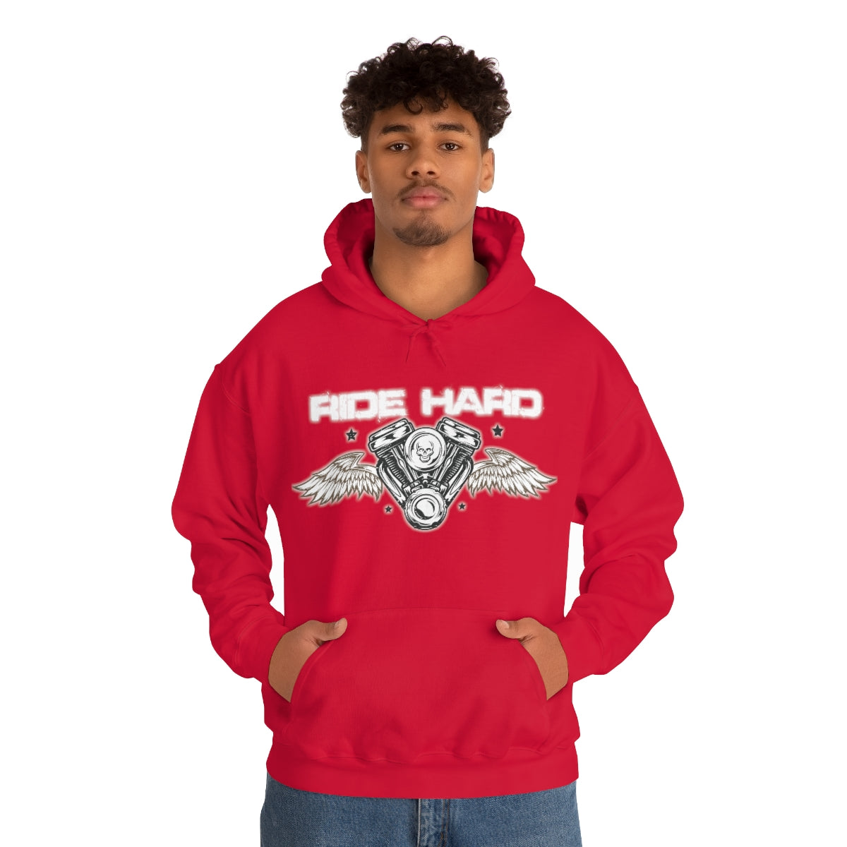 Ride Hard (White Letter) Unisex Heavy Blend™ Hooded Sweatshirt