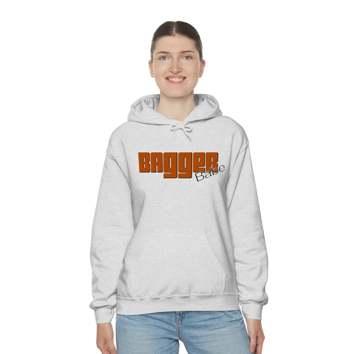 Bagger Babe ( Orange Letter ) Unisex Heavy Blend™ Hooded Sweatshirt