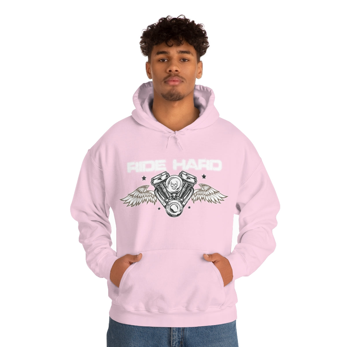 Ride Hard (White Letter) Unisex Heavy Blend™ Hooded Sweatshirt