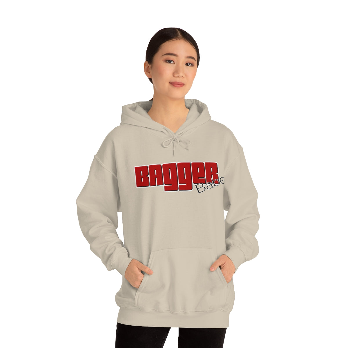Bagger Babe (Red Letters) Unisex Heavy Blend™ Hooded Sweatshirt