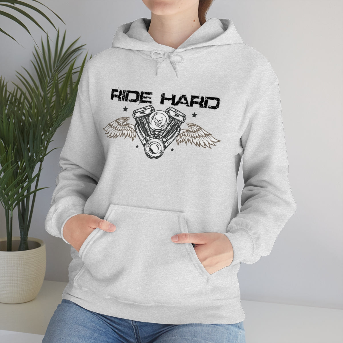 Ride Hard (Black Letter) Unisex Heavy Blend™ Hooded Sweatshirt