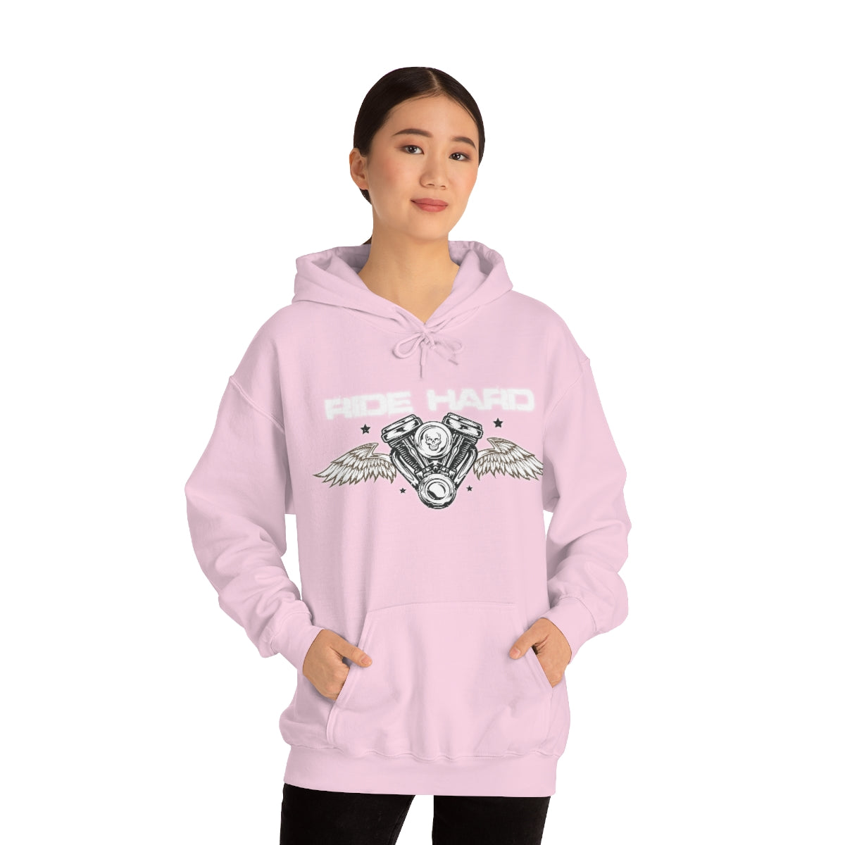 Ride Hard (White Letter) Unisex Heavy Blend™ Hooded Sweatshirt