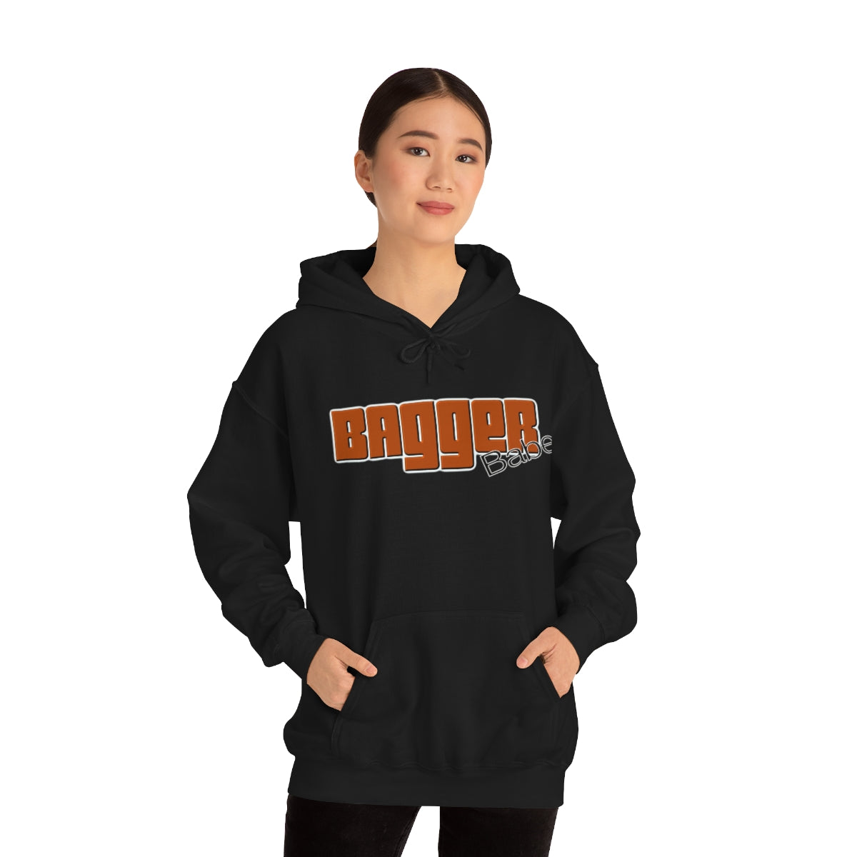 Bagger Babe ( Orange Letter ) Unisex Heavy Blend™ Hooded Sweatshirt