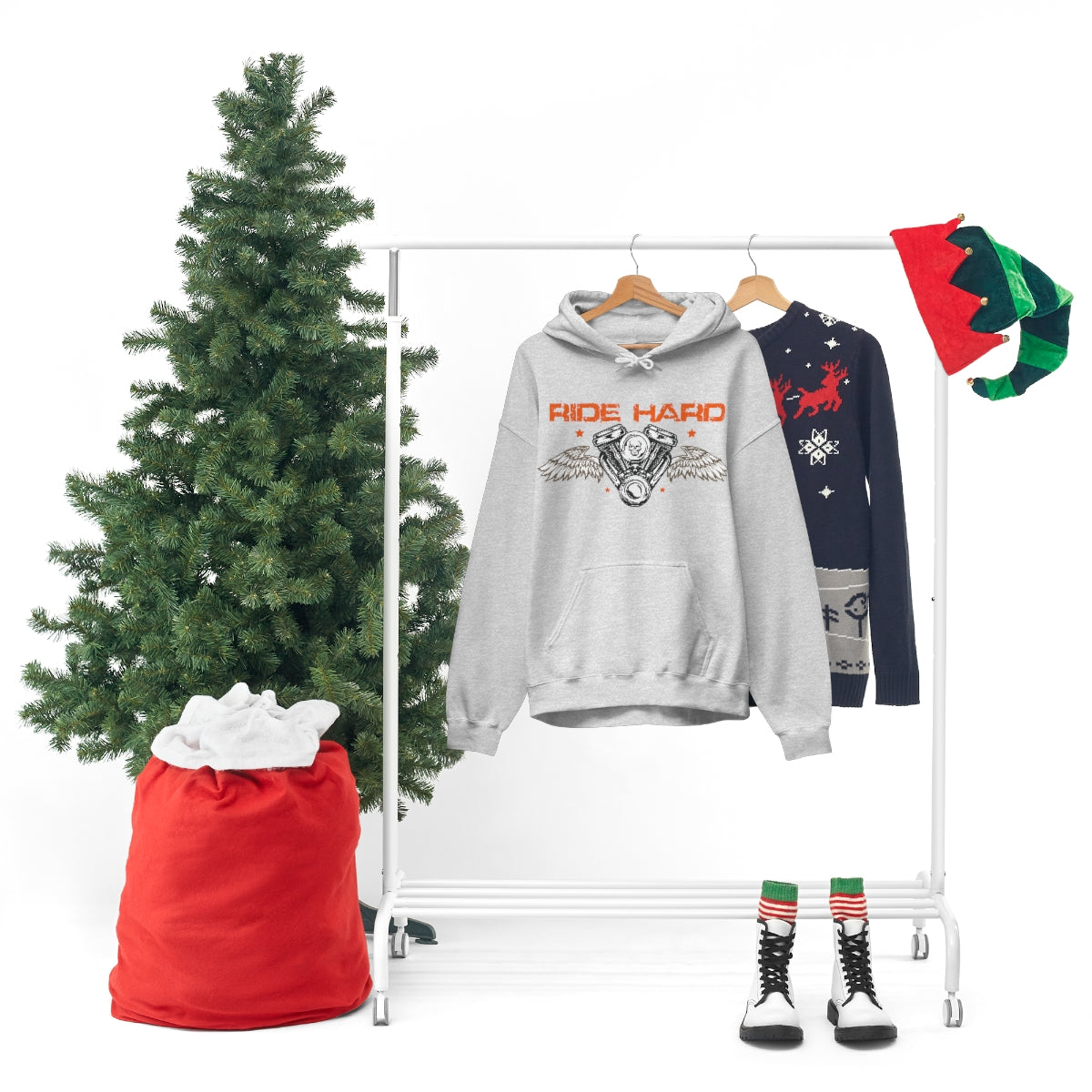 Ride Hard (Orange Letters) Unisex Heavy Blend™ Hooded Sweatshirt