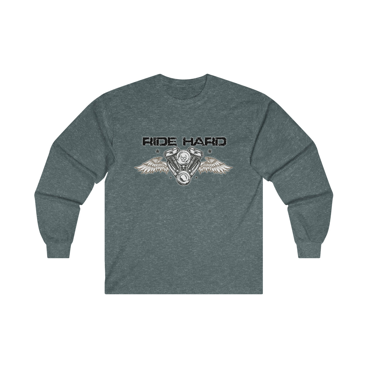 Ride Hard ( Black Letters ) Long Sleeve Tee