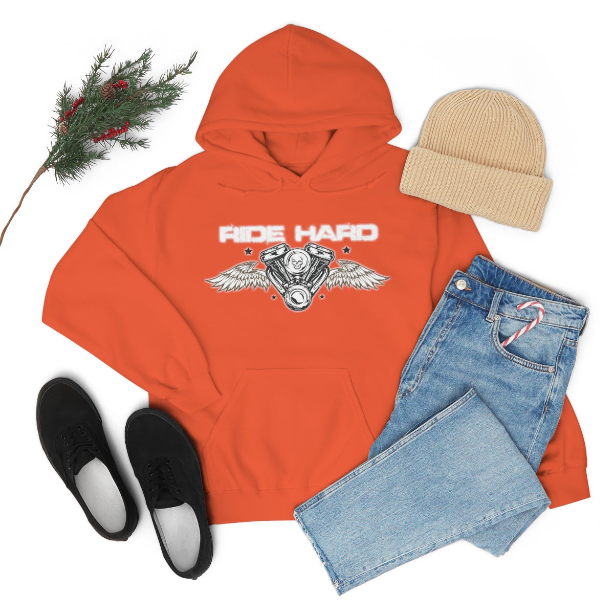 Ride Hard (White Letter) Unisex Heavy Blend™ Hooded Sweatshirt