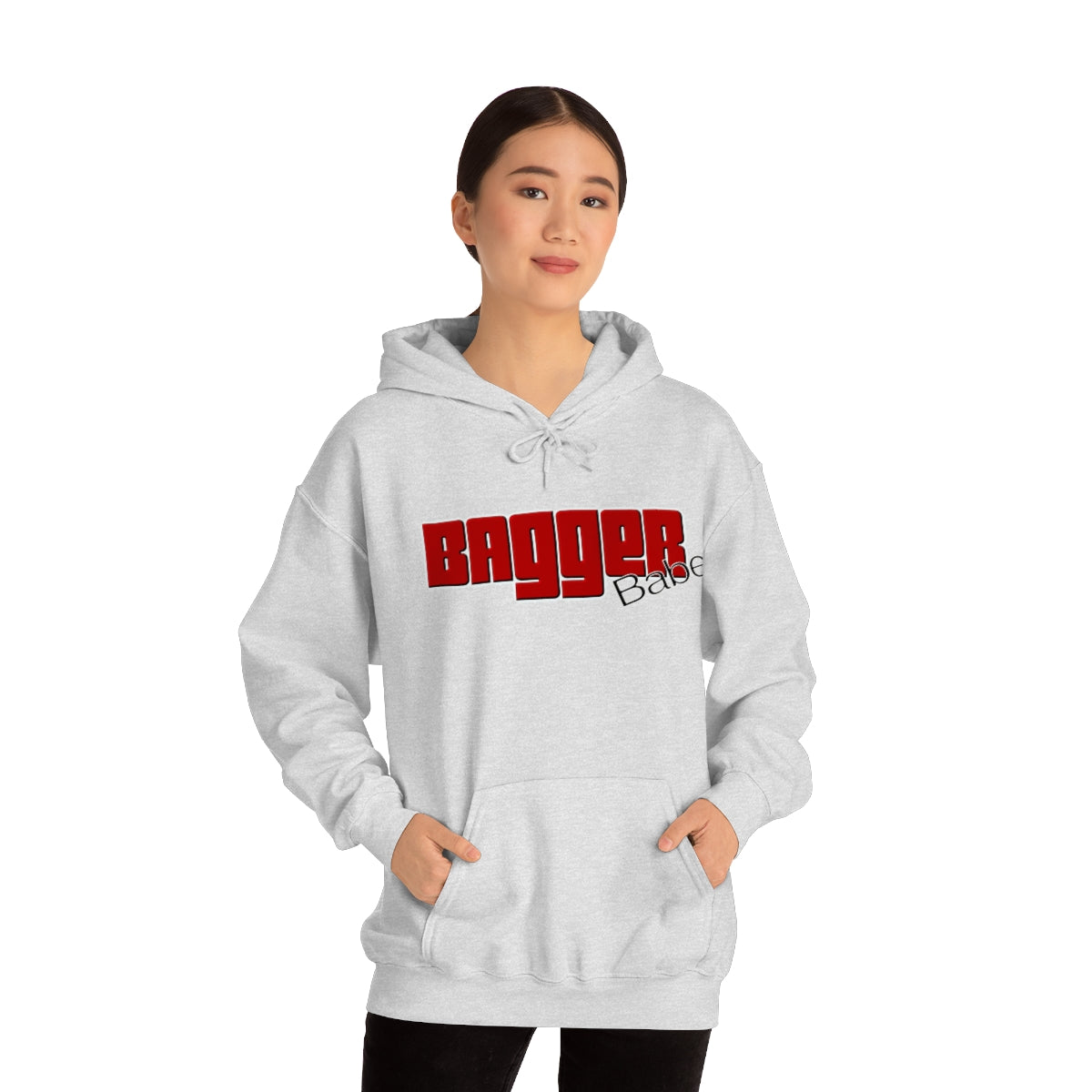 Bagger Babe (Red Letters) Unisex Heavy Blend™ Hooded Sweatshirt