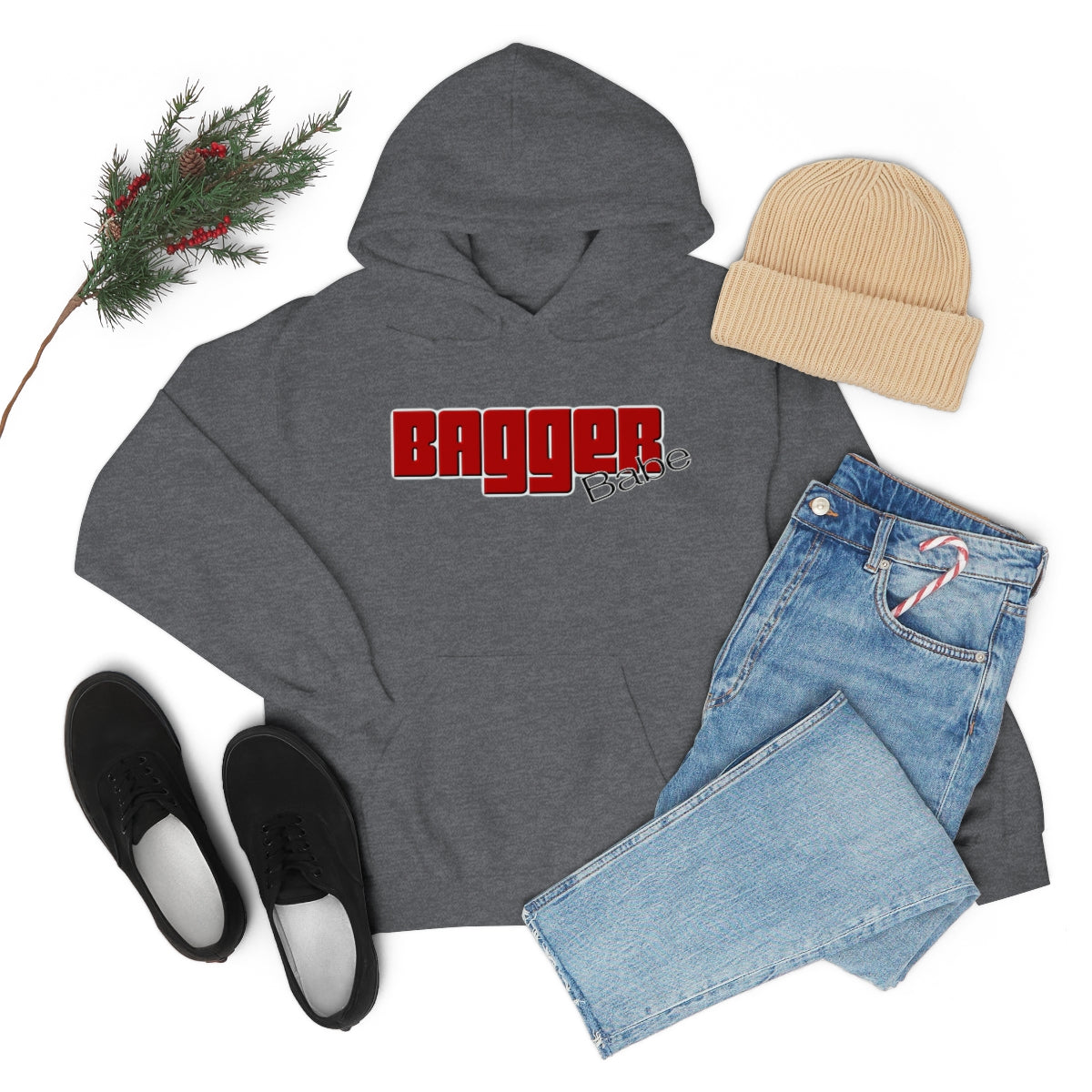 Bagger Babe (Red Letters) Unisex Heavy Blend™ Hooded Sweatshirt