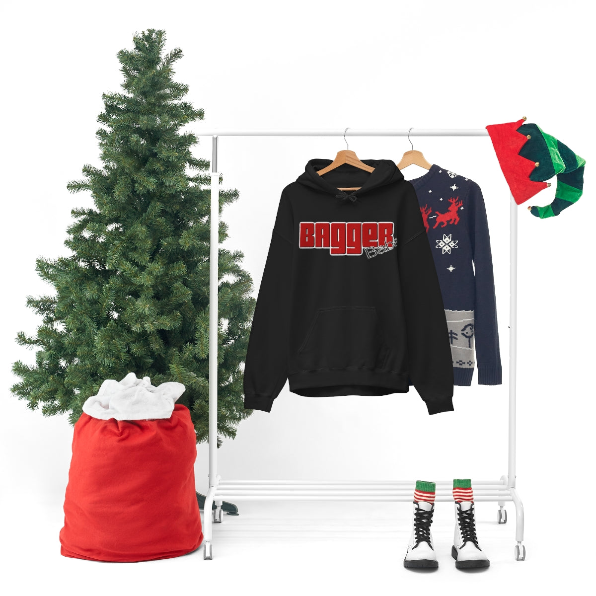 Bagger Babe (Red Letters) Unisex Heavy Blend™ Hooded Sweatshirt