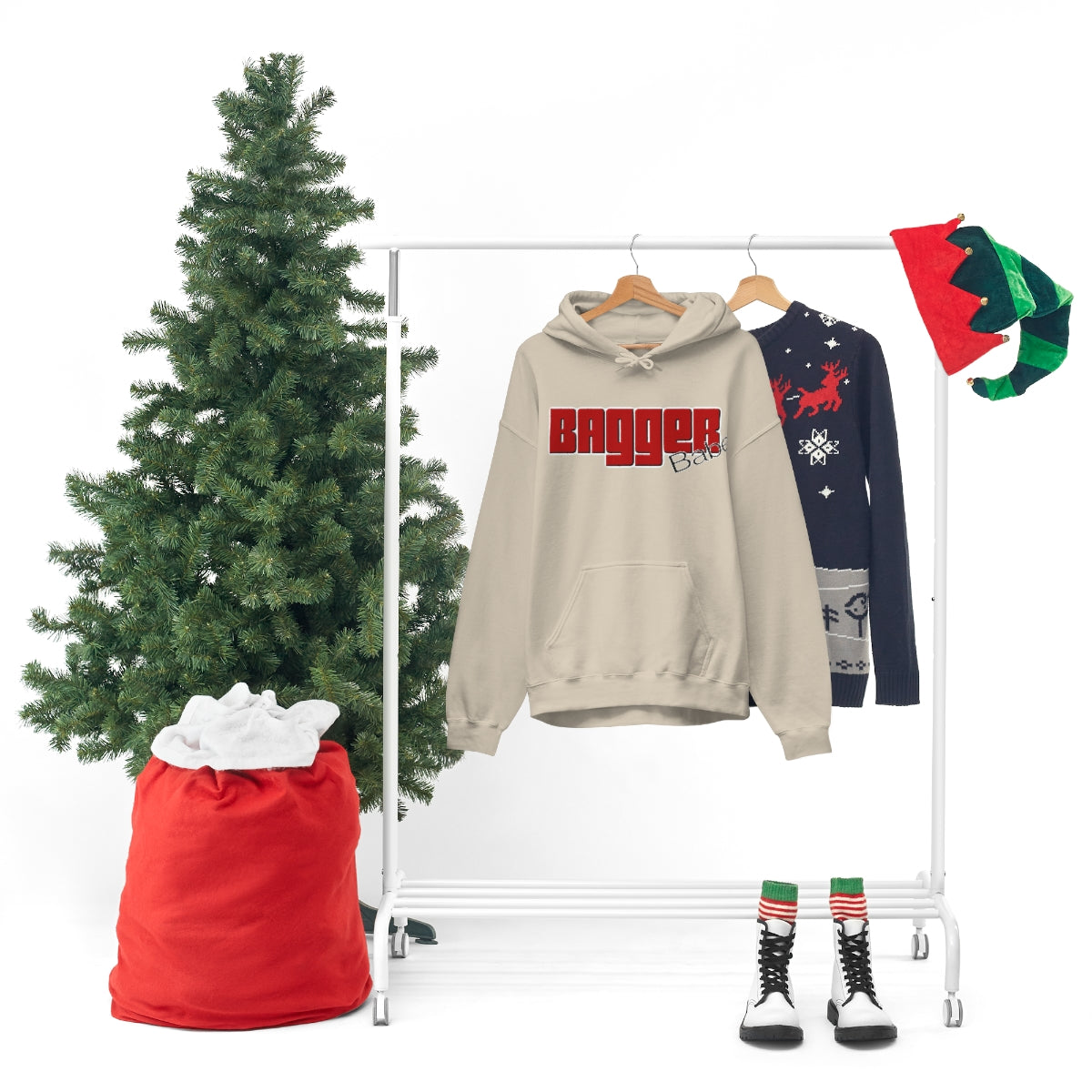 Bagger Babe (Red Letters) Unisex Heavy Blend™ Hooded Sweatshirt