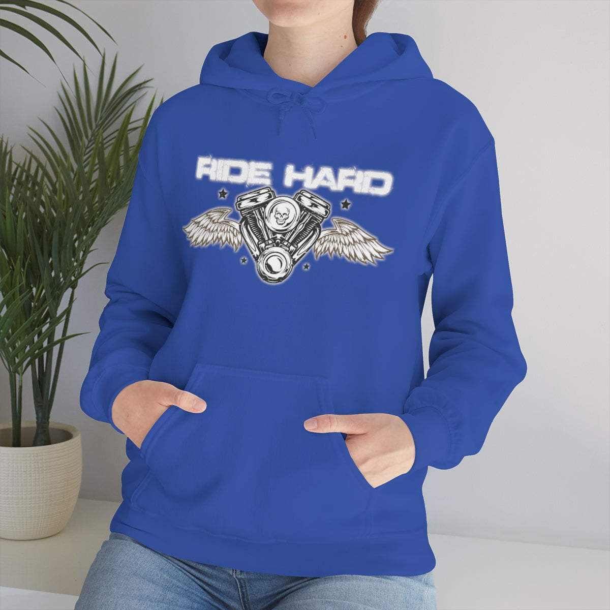 Ride Hard (White Letter) Unisex Heavy Blend™ Hooded Sweatshirt