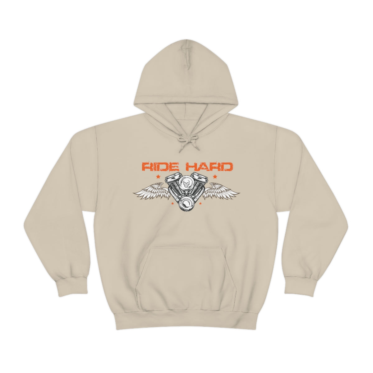 Ride Hard (Orange Letters) Unisex Heavy Blend™ Hooded Sweatshirt