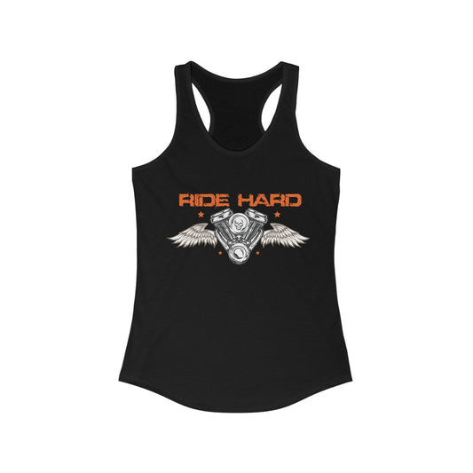 Ride Hard Women's Ideal Racerback Tank Black or White