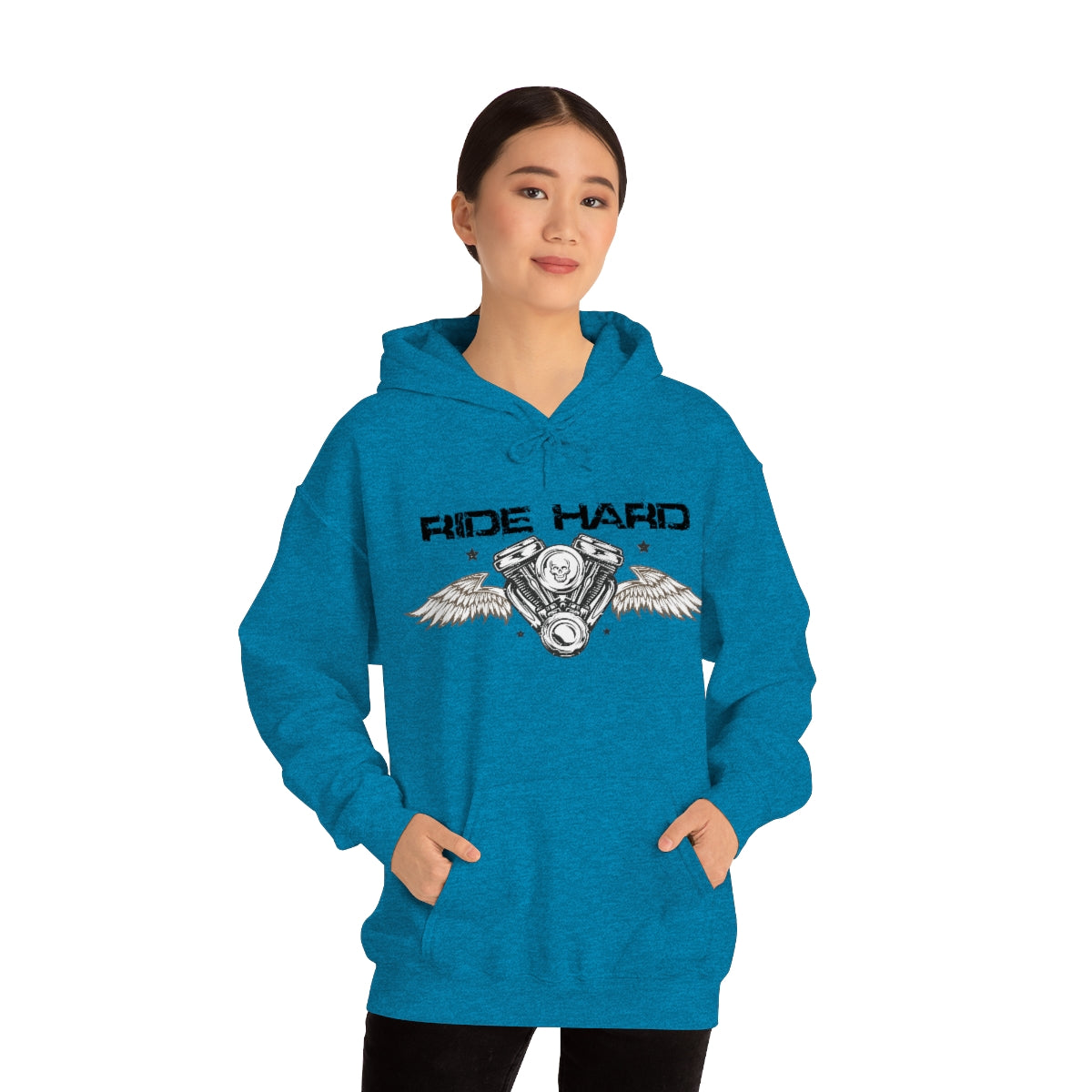 Ride Hard (Black Letter) Unisex Heavy Blend™ Hooded Sweatshirt