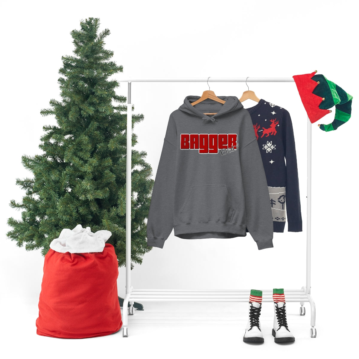 Bagger Babe (Red Letters) Unisex Heavy Blend™ Hooded Sweatshirt