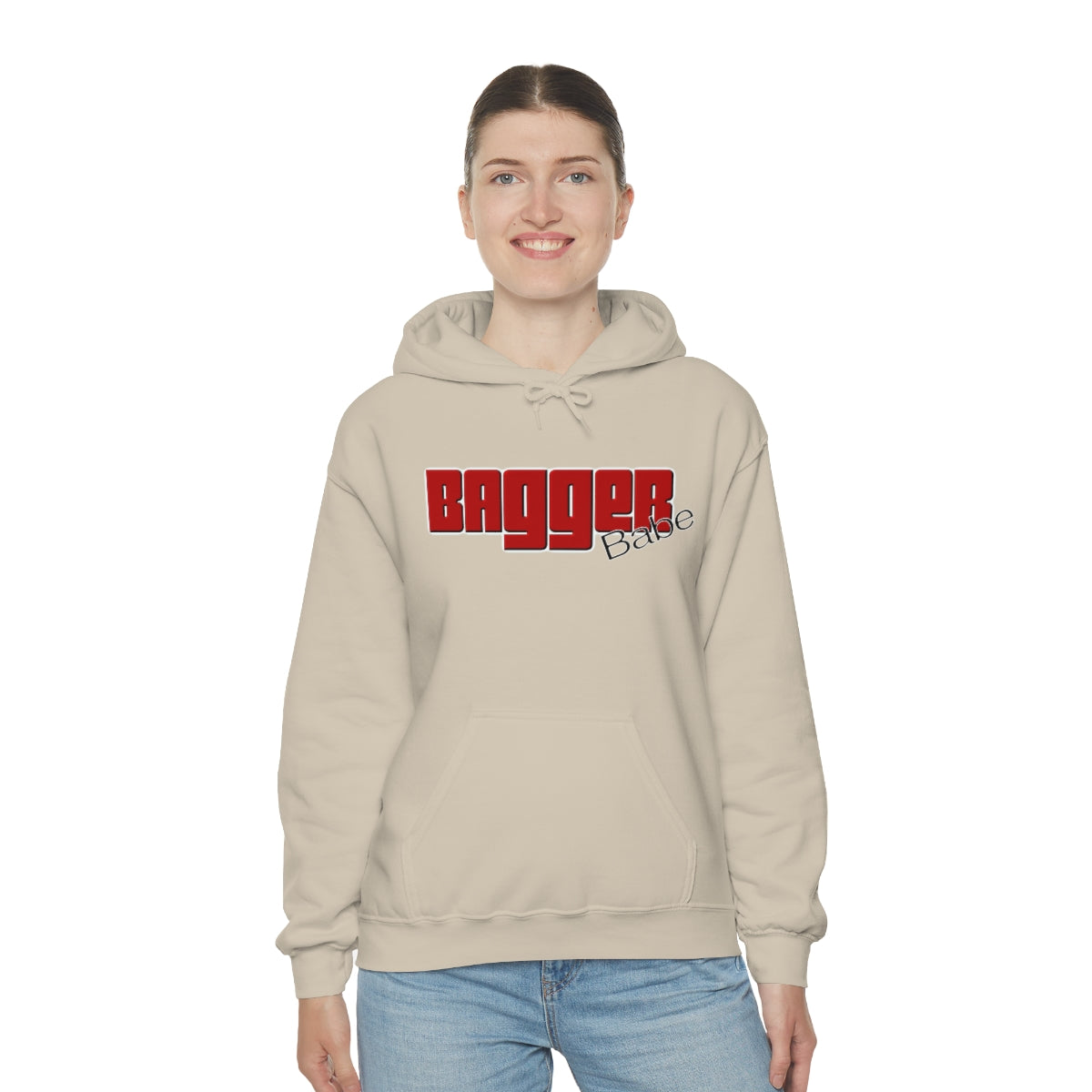 Bagger Babe (Red Letters) Unisex Heavy Blend™ Hooded Sweatshirt