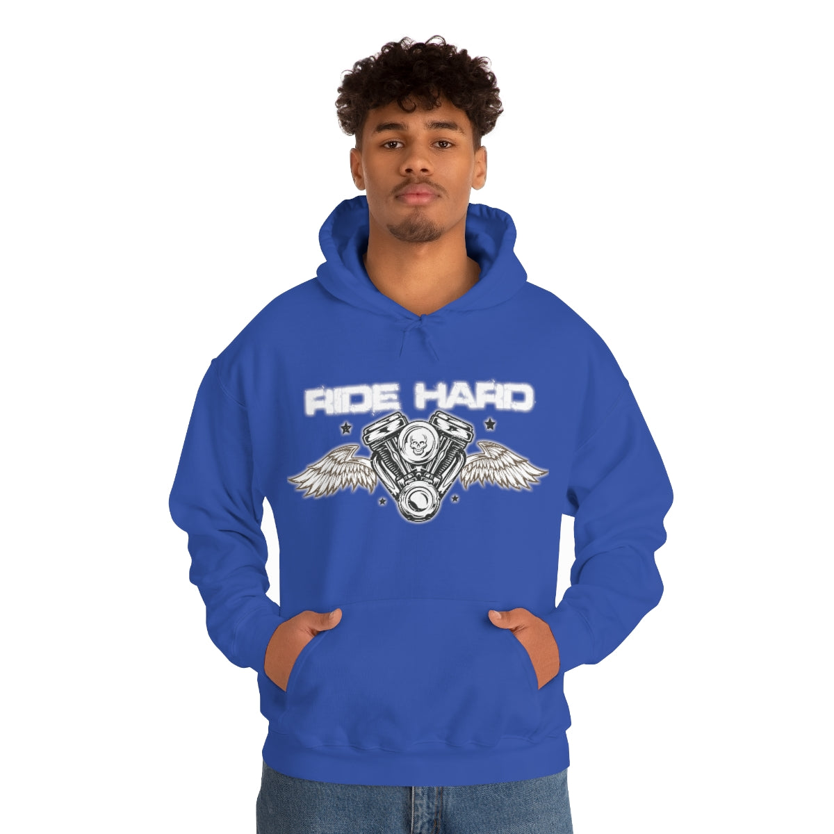 Ride Hard (White Letter) Unisex Heavy Blend™ Hooded Sweatshirt