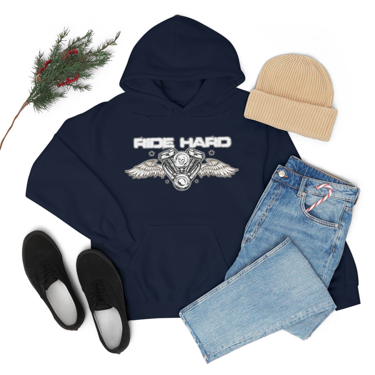 Ride Hard (White Letter) Unisex Heavy Blend™ Hooded Sweatshirt