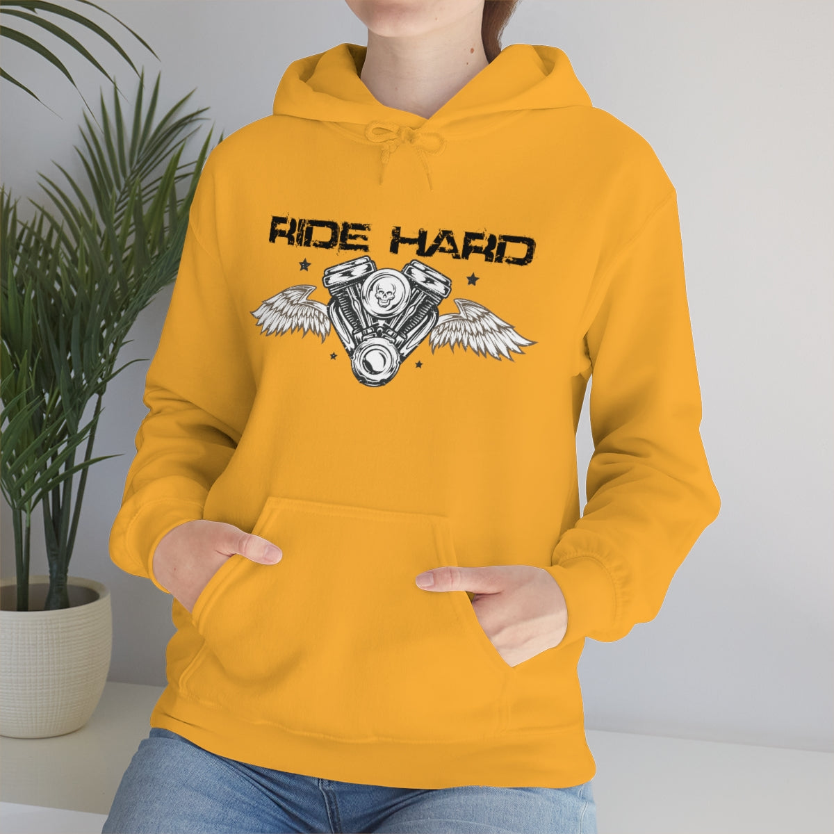 Ride Hard (Black Letter) Unisex Heavy Blend™ Hooded Sweatshirt