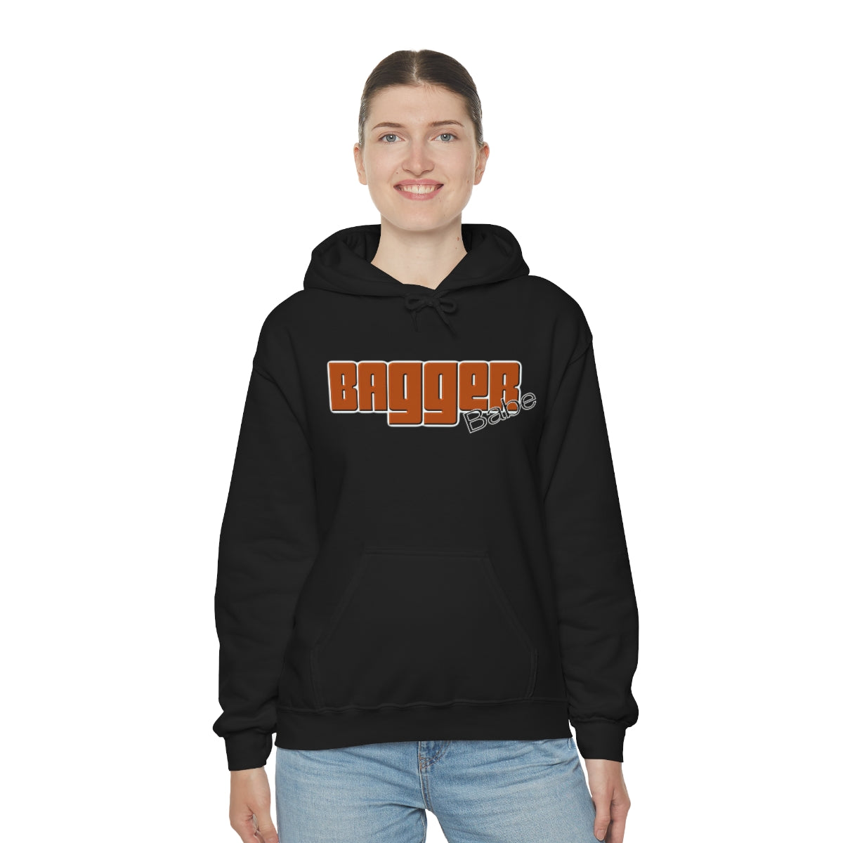 Bagger Babe ( Orange Letter ) Unisex Heavy Blend™ Hooded Sweatshirt