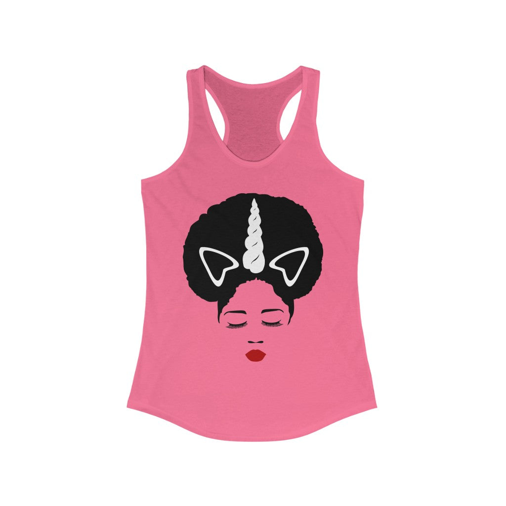 Afro Unicorn Women's Ideal Racerback Tank