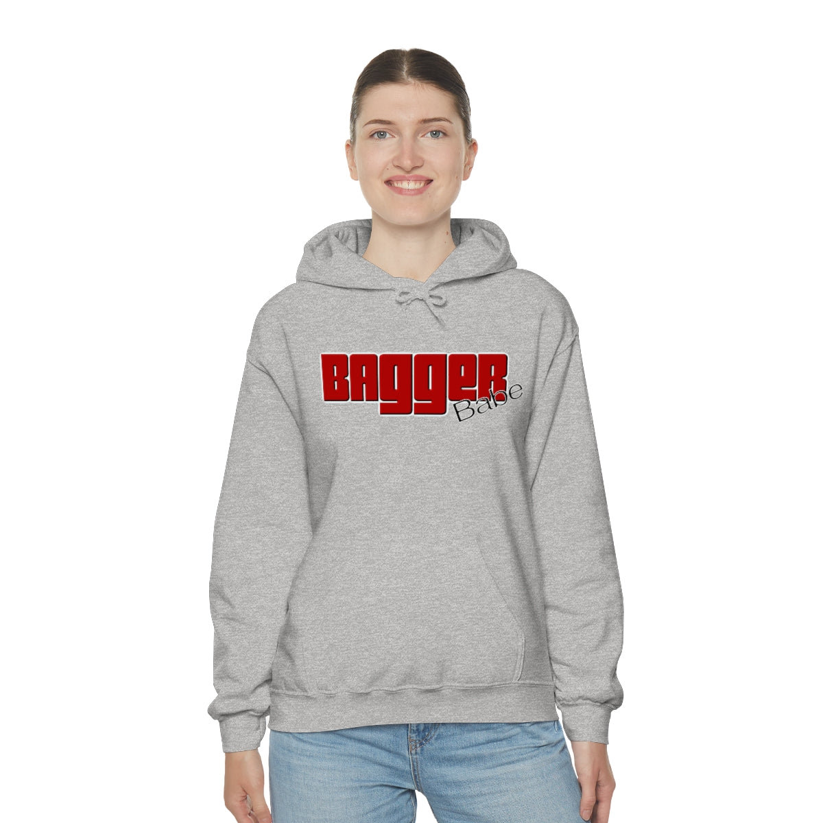Bagger Babe (Red Letters) Unisex Heavy Blend™ Hooded Sweatshirt