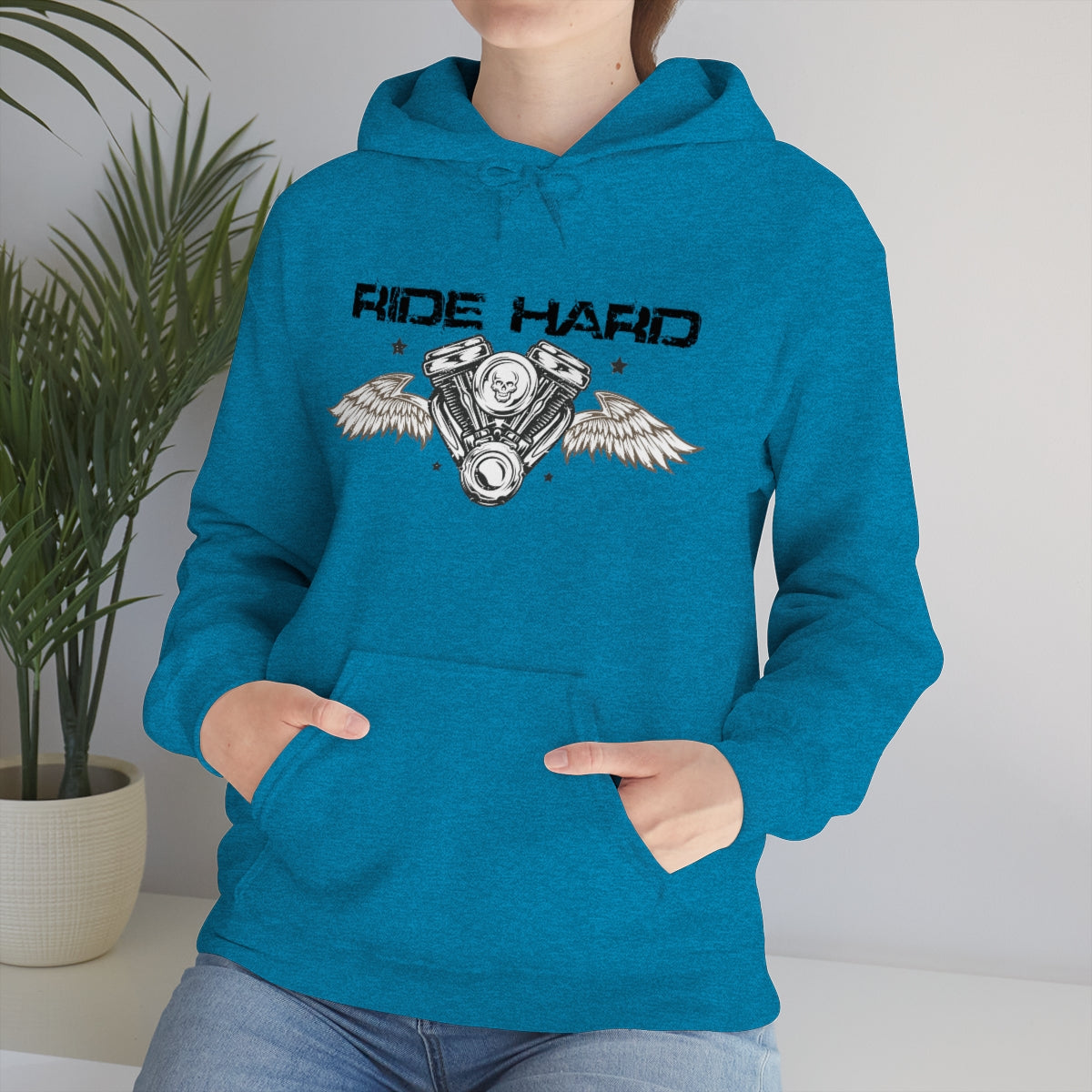 Ride Hard (Black Letter) Unisex Heavy Blend™ Hooded Sweatshirt