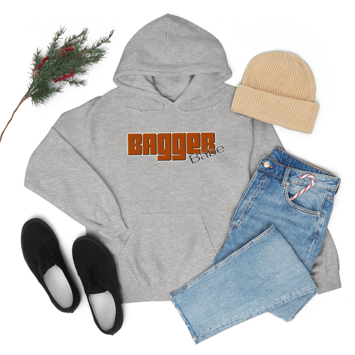 Bagger Babe ( Orange Letter ) Unisex Heavy Blend™ Hooded Sweatshirt