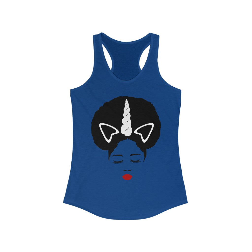 Afro Unicorn Women's Ideal Racerback Tank