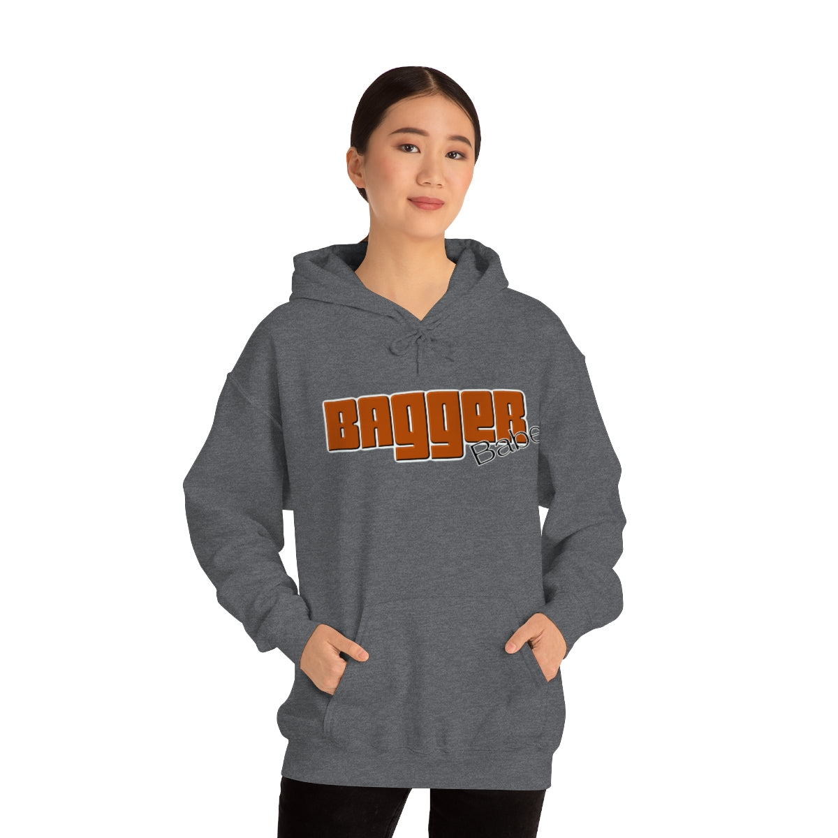 Bagger Babe ( Orange Letter ) Unisex Heavy Blend™ Hooded Sweatshirt