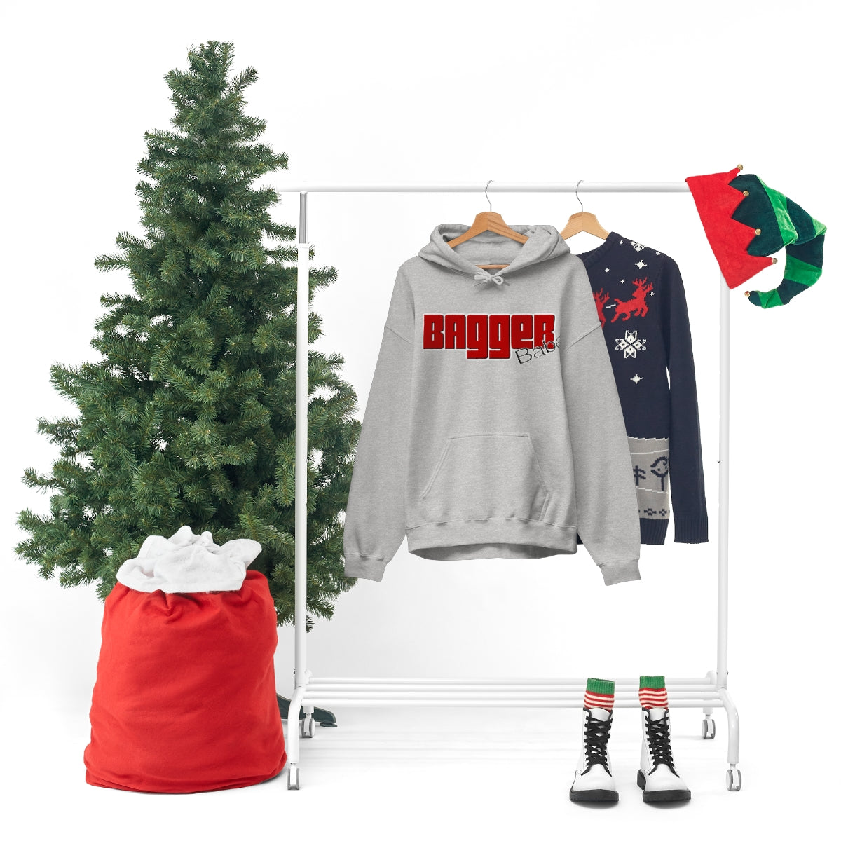 Bagger Babe (Red Letters) Unisex Heavy Blend™ Hooded Sweatshirt