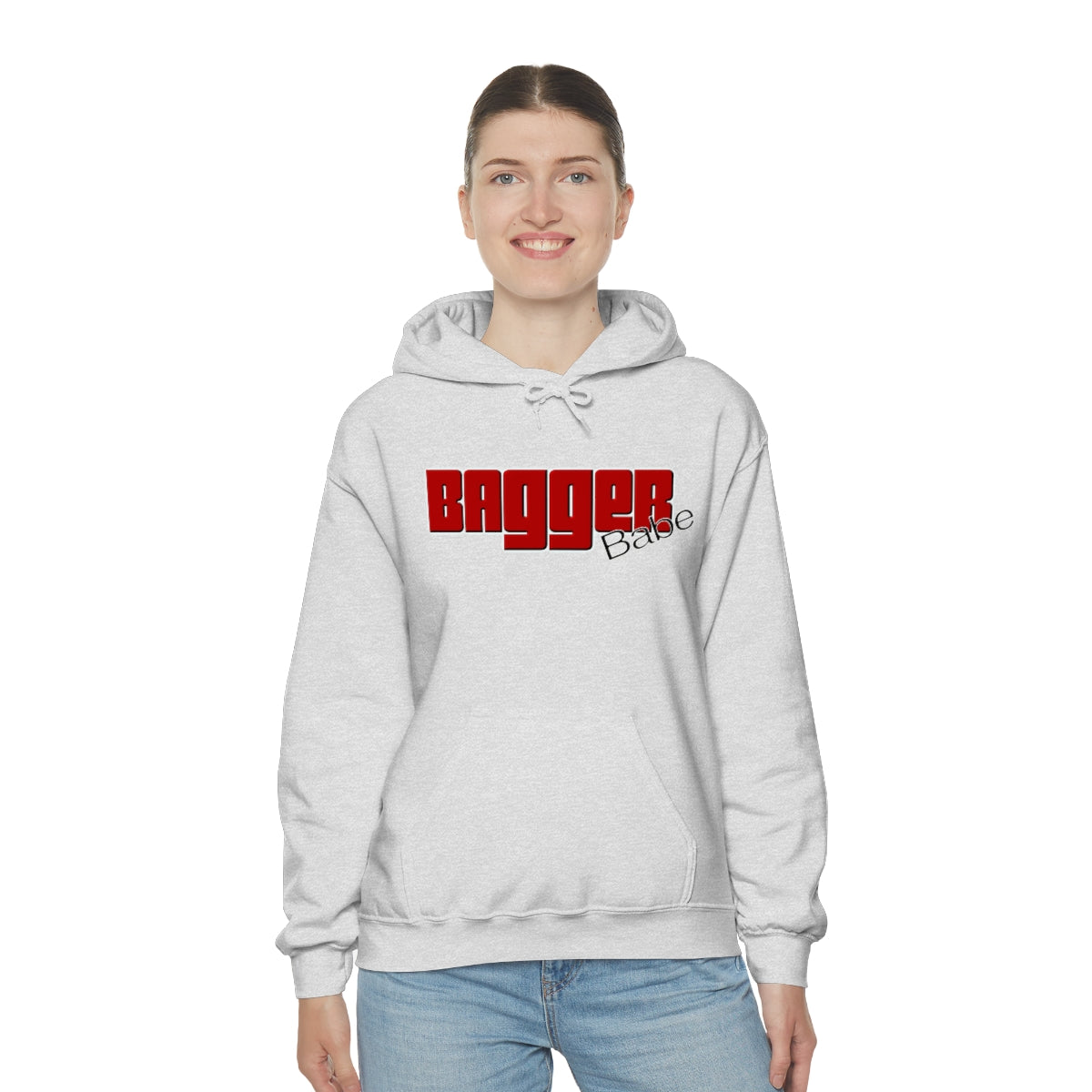 Bagger Babe (Red Letters) Unisex Heavy Blend™ Hooded Sweatshirt