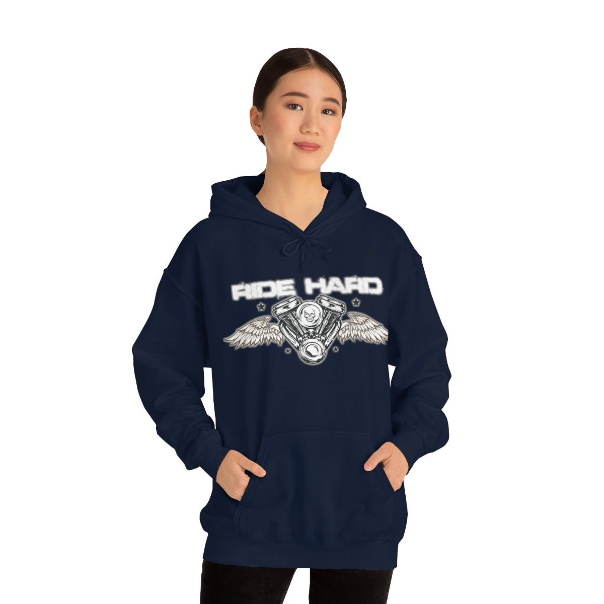 Ride Hard (White Letter) Unisex Heavy Blend™ Hooded Sweatshirt