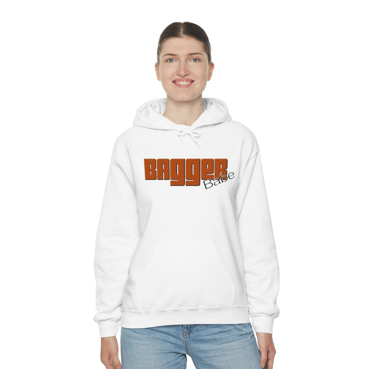 Bagger Babe ( Orange Letter ) Unisex Heavy Blend™ Hooded Sweatshirt