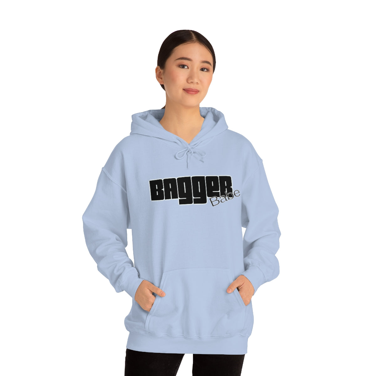 Bagger Babe (Black Letters) Unisex Heavy Blend™ Hooded Sweatshirt