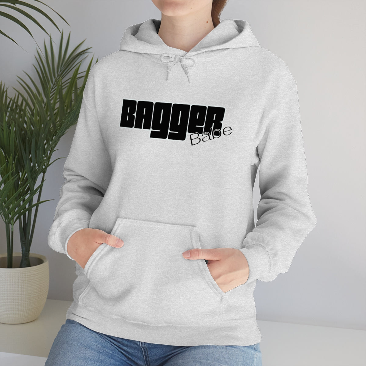 Bagger Babe (Black Letters) Unisex Heavy Blend™ Hooded Sweatshirt