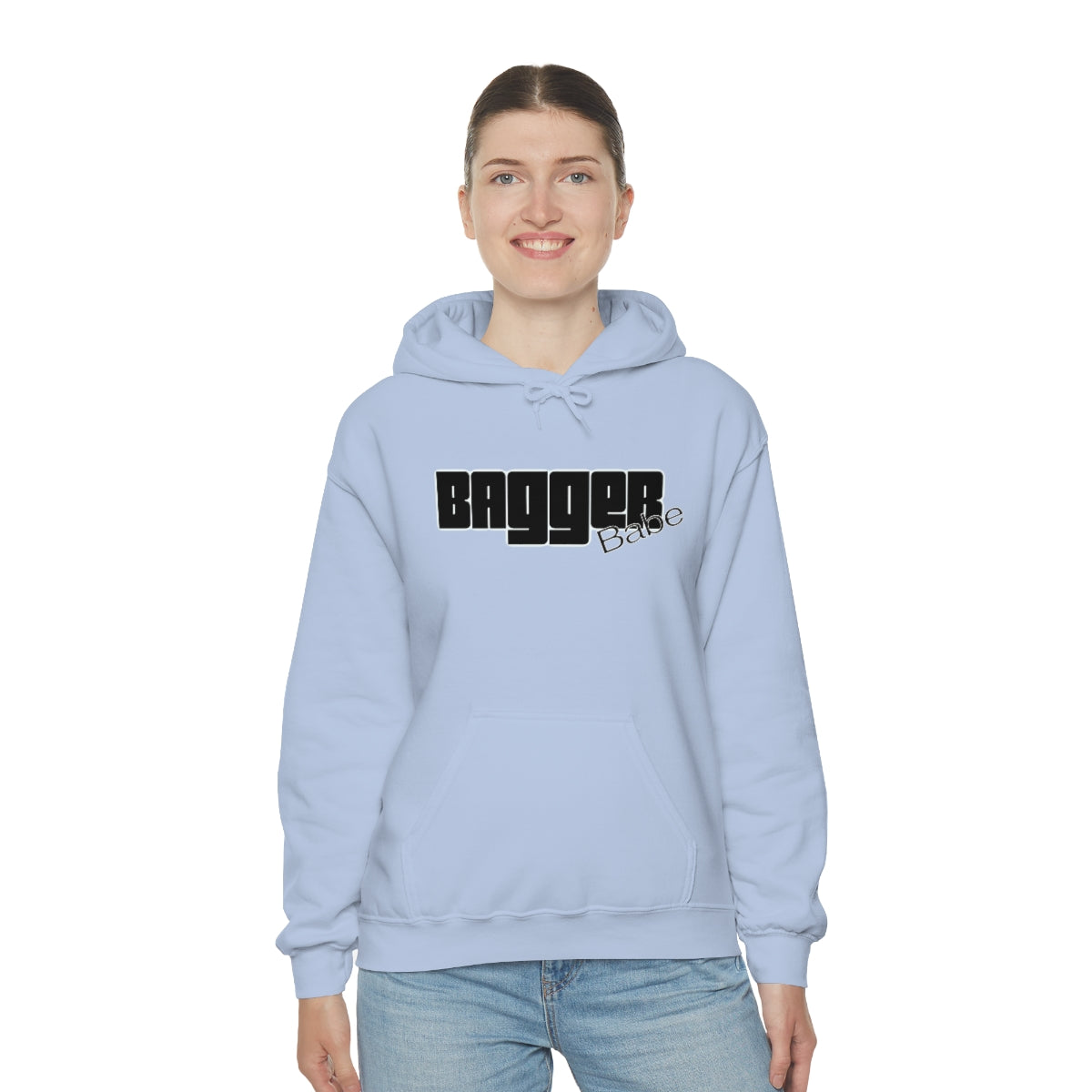 Bagger Babe (Black Letters) Unisex Heavy Blend™ Hooded Sweatshirt